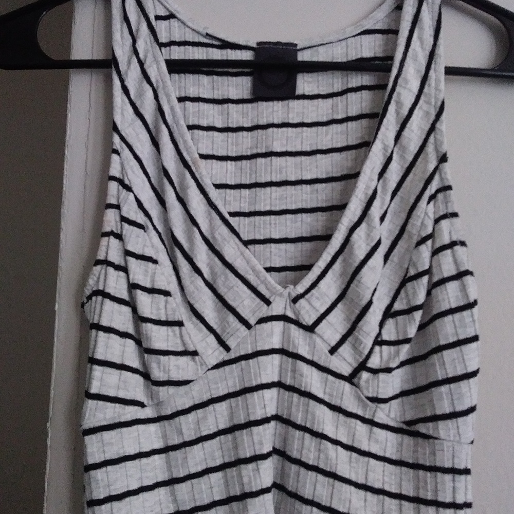 Black and white striped crop top